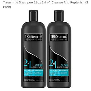 TRESemme 2 in 1 [2X 828ml] [2 bottle] Clean & Replenish (2 in 1 Shampoo + Conditioner)