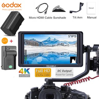 FEELWORLD F5 5" Camera Field Monitor 4K HDMI Full HD 1920x1080 IPS Video Peaking Focus Assist with NP750 Battery+Charger