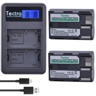 Tectra 1800mah BP-511A BP-511 BP511A Camera Battery +LCD USB Charger for Canon G6 G5 G3 G2 G1 EOS 300D 50D 40D 30D 20D