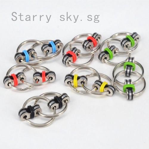 UK Key Ring Hand Fidget Spinner Stress Relief Toy Flipping Chain Fidget Autism