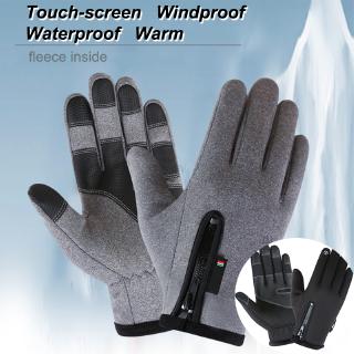 Windproof Waterproof Fleece Warm Touch Screen Gloves Outdoor Sports Bike Non-slip Gloves