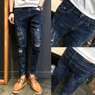 new men's fashion denim long pants jogger jeans korea style