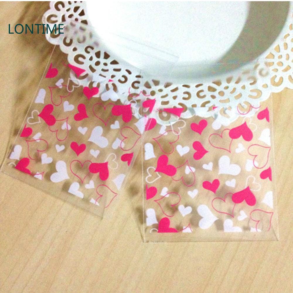 100PCS Plastic Wedding Wrapping Bag Self Adhesive Cookies Opp Candy Package