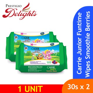 Carrie Junior Funtime Wipes Smoothie Berries (30 sheets x 2)