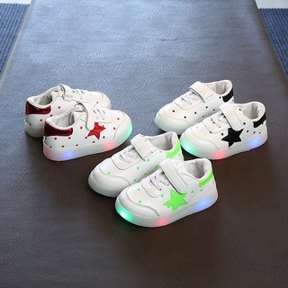 Baby Kids Boy Girl LED Light Anti slip Soft Shoes Sneakers