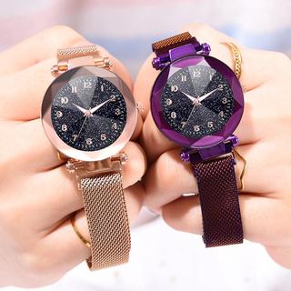 Fashion Women Starry Watch Magnetic Buckle Stainless Steel Watch