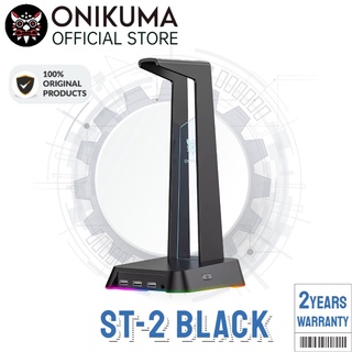 Onikuma ST2 RGB Gaming Headphone Stand Computer Headset Desktop Display Holder Luminous Logo with 3 USB and 3.5mm AUX Ports