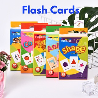 《SG IN-STOCK》36pcs Educational Cognitive Learning Flash Cards for Kids, Preschoolers (1)