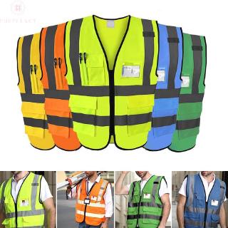 4 Pockets Multicolor Hi-vis Safety Vest Reflective Jacket Security Waistcoat New