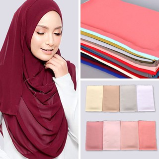 Women High quality bubble chiffon printe solid color shawls hijab Summer muslim color scarves/scarf