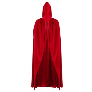 Halloween Witch Velvet Cloak Adult Hooded Cape Wedding Costume Robe Party Red