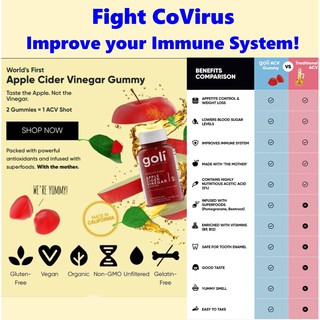 GOLI Apple Cider Gummies (2 Bottles)/Supplements/Vitamins