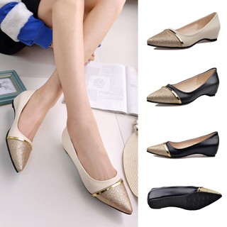 Ladies Women's Shoes Fashion Pointed Toe Casual Shoes Low Heel Flat Shoes