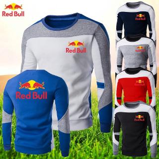 Spring Fashion Long Sleeves Slim Fit Men Sweatshirts Stitching Color Red Bull Sport Wears