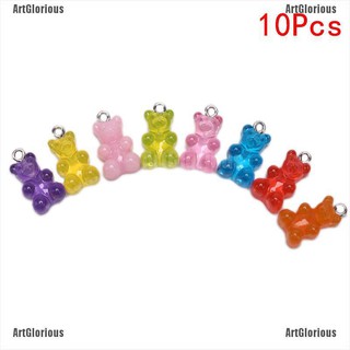 ArtGlorious 10Pcs/Set Gummy Bear Candy Charms Necklace Pendants DIY Earrings Jewelry Gifts
