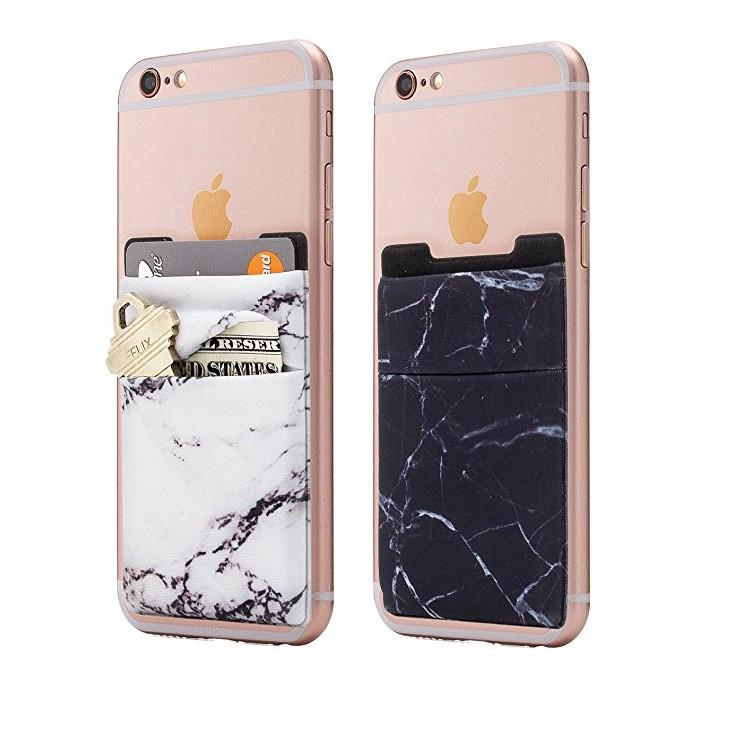 Portable Phone Back Paste Marble Card Holder Phone Card Pack