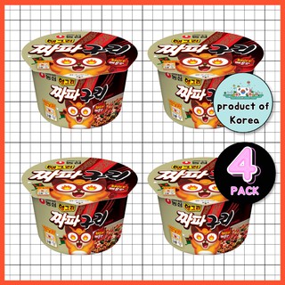 [NONGSHIM] Angry Jjapaguri / Ram-Don 4 PACK(Movie Parasite Korean Snack - Jjapagetti + Neoguri) INSTANT CUP (EASY TO MAKE)