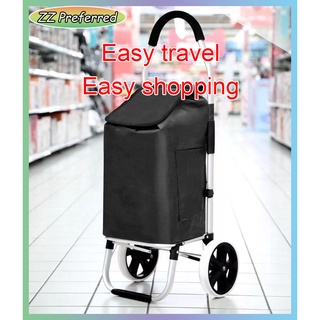 Foldable shopping cart Aluminum alloy shopping trolley portable trolley for the elderly