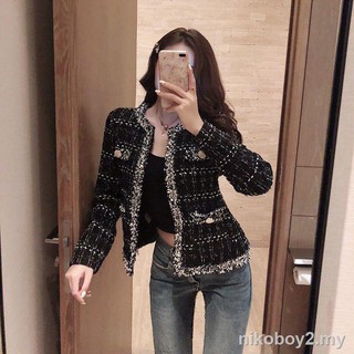 2021 autumn new tweed short fragrant coat, slim temperament, all-match small female net red style