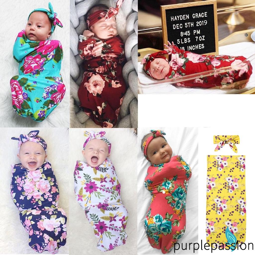 ➹-0-6Months 100% Cotton Swaddle Blanket Newborn Baby Girls Infant Wrap