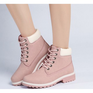 **At**Women Worker Knight Lace Up Ankle Boot Casual Martin Boots