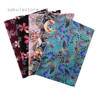 Japanese style bronzing patchwork cloth plain weave cotton fabric floral pattern handmade Fabric
