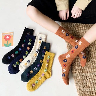 Ins Colorful Flower Tube Socks NEW Women's Socks