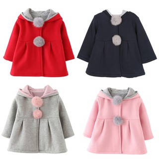 Baby Girls Coat Hooded Winter Warm Jacket