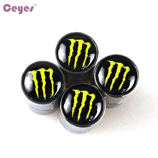Ceyes Car Tyre Accessories for MONSTER ENERGY Tire Valve Caps Logo Badge Car Styling