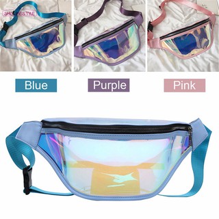 SH Fashion Clear Laser Chest Bum Bag Waterproof Transparent Punk Holographic Fanny Pack Waist Bag
