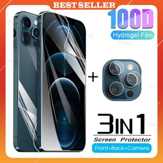 [C09] iPhone 13 Pro Max 12 Mini 11 XS MAX Full Cover Hydrogel Film Screen Protector Front + Back Film + Camera Glass