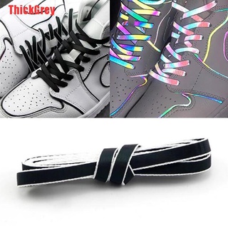 ThickGrey 1Pair 80cm Holographic Reflective Shoelace Glowing For Sneakers Sport Bootlaces
