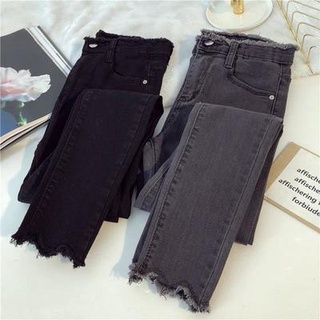 Pants Jeans Women's New Loose High Waist Pants Large fat mm 9-point jeans women's 2021 spring and autumn Korean version high waist elastic loose skinny pencil pants fashion (1)
