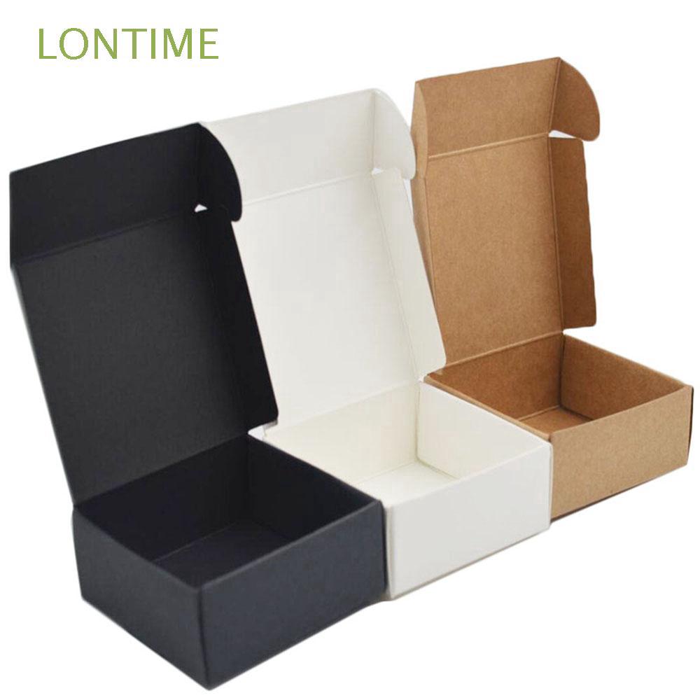 LONTIME 10pcs Candy Storage Boxes Kraft Paper Wrapping Boxes