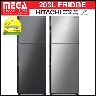 HITACHI R-H240P7MS 203L 2-DOOR FRIDGE (2 TICKS)