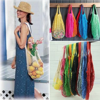 Reusable Fruit Shopping String Grocery Shopper Cotton Tote Mesh Woven Net Bag