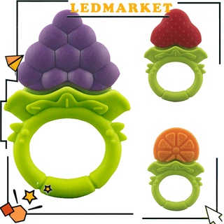 ledmarket Baby Silicone Fruit Grape Strawberry Orange Teether Teething Chew Ring Toy Gift