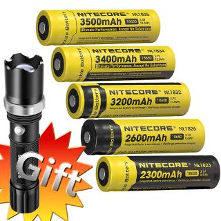 Nitecore NL1834 18650 3400mah 3.7V Li-ion Protected Battery Button Top with Flashlight Q5M