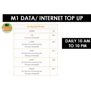 (SG) M1 ONLINE DATA INTERNET RECHARGE/TOP UP SERVICE