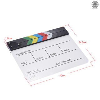R 10" * 12" / 24.5 * 30cm Acrylic Dry Erase Clapboard Clap-stick Clapper Board Slate for Film Movie Cut Action Scene