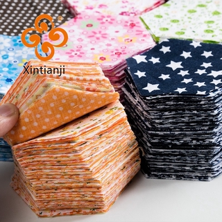 Hexagonal and round Printed Cotton Fabric Patchwork Quilting for Sewing doll homemade Accessories cloth 7pcs/lot TJ0425