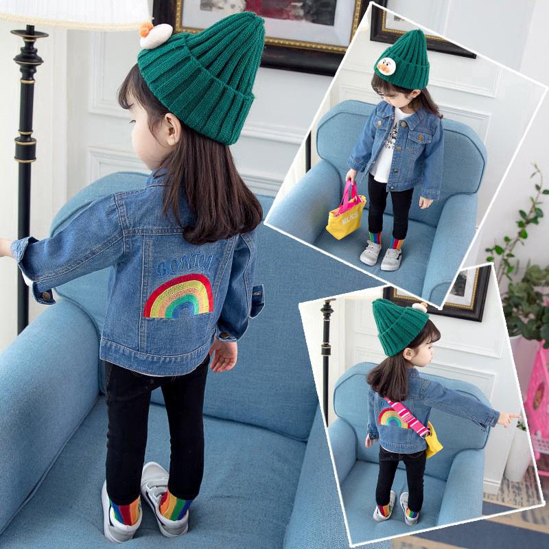 2018 New Autumn Girls Clothing Denim Coat Lapel Cowboy Jacket Kids Baby Clothes