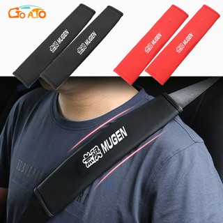 GTIOATO MUGEN Car Seat Belt Cover Universal Leather Safety Belt for Cars Auto Shoulder Protector Strap Pad Cushion Cover For Honda Civic Jazz HRV Odyssey City Accord CRV Vezel
