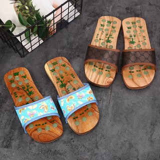 ☎▫Men and women lovers wooden clogs/set foot massage/wooden slippers/Japanese c