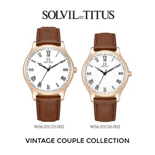 Solvil et Titus Vintage 3 Hands Quartz Brown Couple Watch W06-03125/W06-03126-002