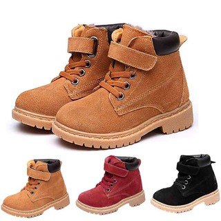 Boy's Girl's Kids Style Leather Cotton Boot Warm Snow Martin Ankle Boots