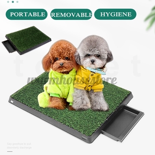 25"x20" Indoor Dog Pet Potty Portable Training Toilet Pee Pad Tray + Grass Mat