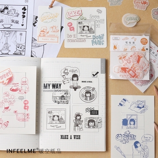 Clearance Sale 40Pcs Stickers Set Comics Design Washi Sticker Scrapbooking Journal Decor
