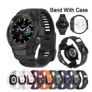 Silicone Case+Strap For Samsung Galaxy Watch 4 classic 46mm 42mm Strap Integrated Band Cover