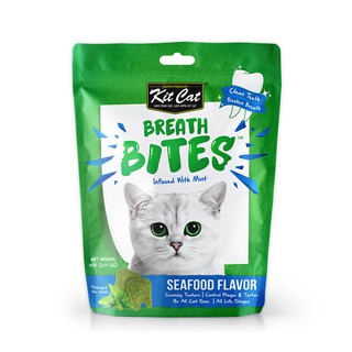 [Bundle of 1/3/6] Kit Cat Breath Bites (Dental Treat) - Mint & Seafood 60g